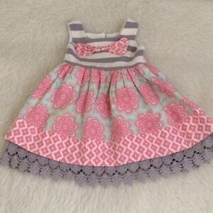 Counting Daisies Dress w/ Bottoms Baby Girls 18 Month  Pink Gray